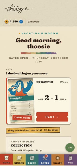 The same home screen, open on a phone.