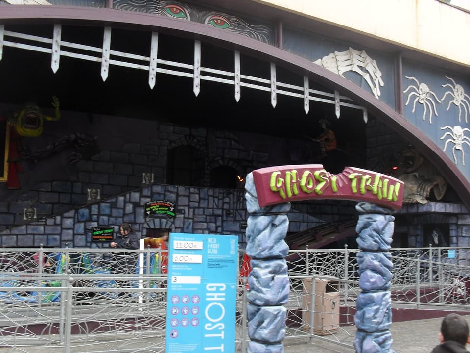 Ghost Train — Multi-level tracked ghost train dark ride with two-seat cars, Pleasure Beach Resort (Blackpool Pleasure Beach)
