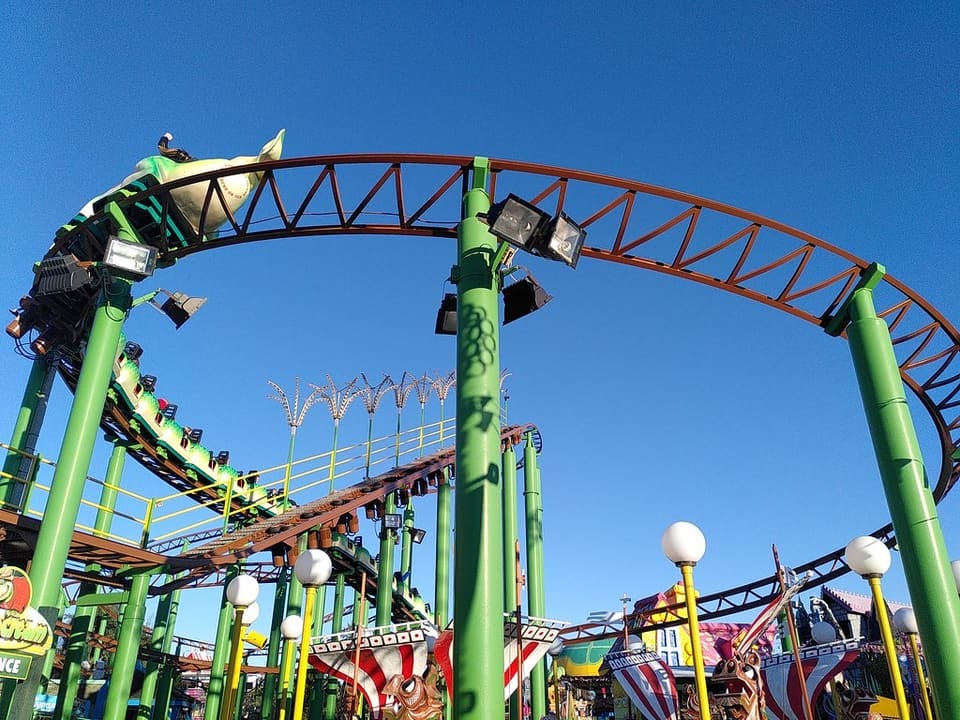 Green Scream — Tivoli-style family coaster, Adventure Island, Southend-on-Sea
