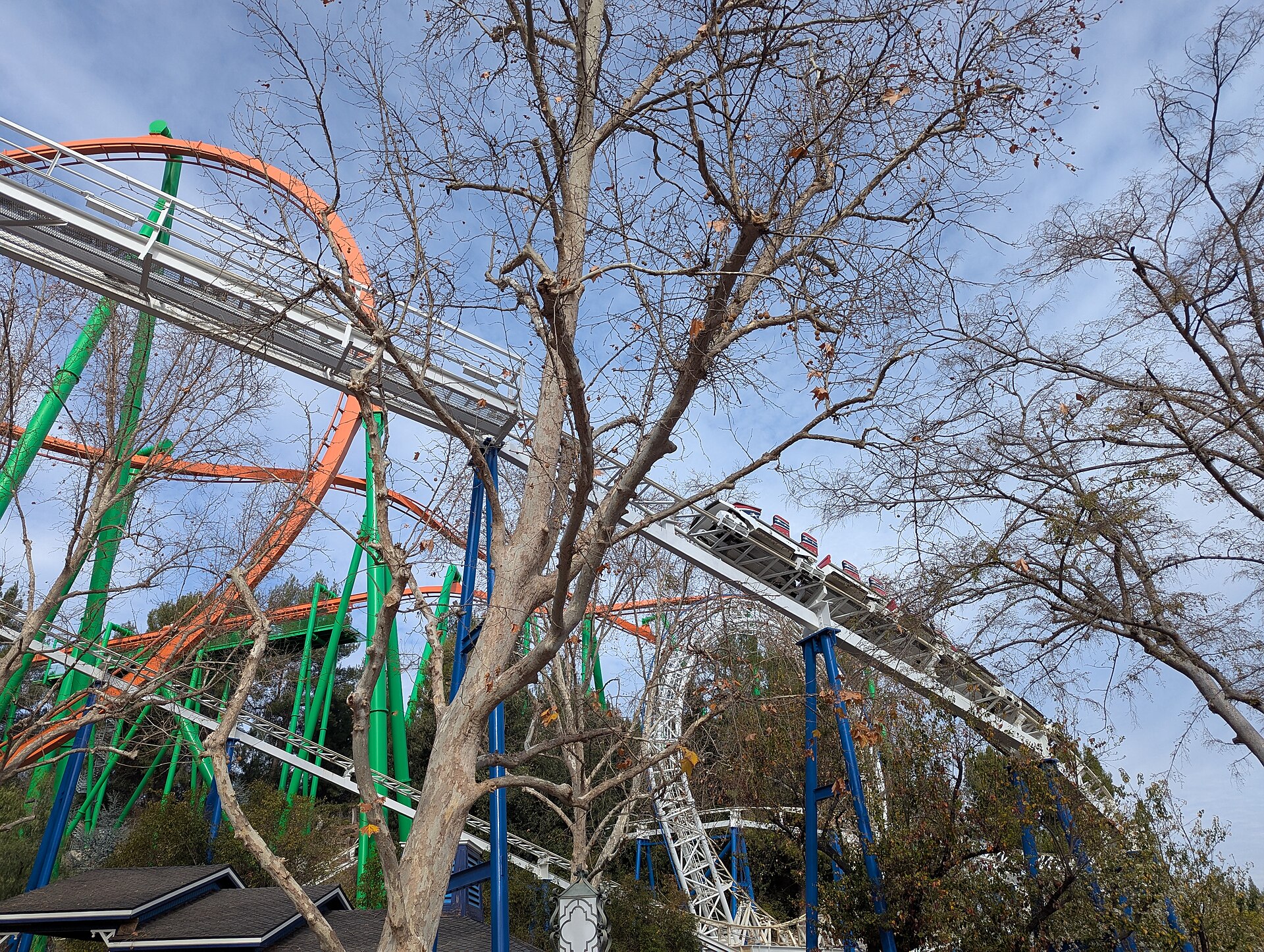 Revolution — Vertical Loop Coaster (world's first modern/clothoid loop; designed by Werner Stengel), Six Flags Magic Mountain