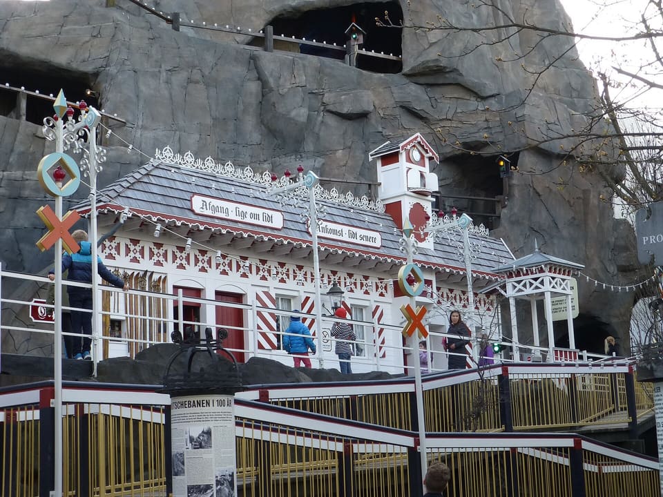 Rutschebanen — Scenic Railway with onboard brakeman, Tivoli Gardens, Copenhagen