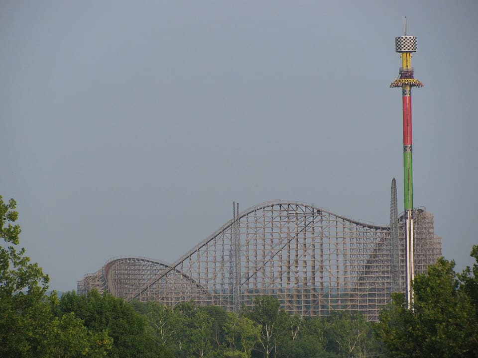 Son of Beast — Wooden hypercoaster with vertical loop, Kings Island
