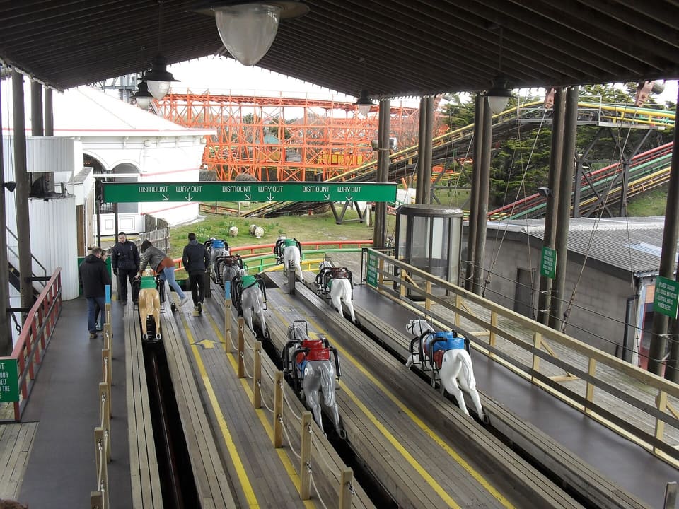 Steeplechase — Triple-track steeplechase (horse-racing) coaster, Blackpool Pleasure Beach