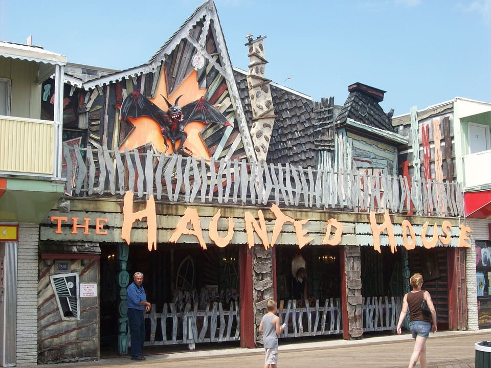 Trimper's Haunted House — Tracked dark ride; expanded to two stories in 1988, Trimper's Rides