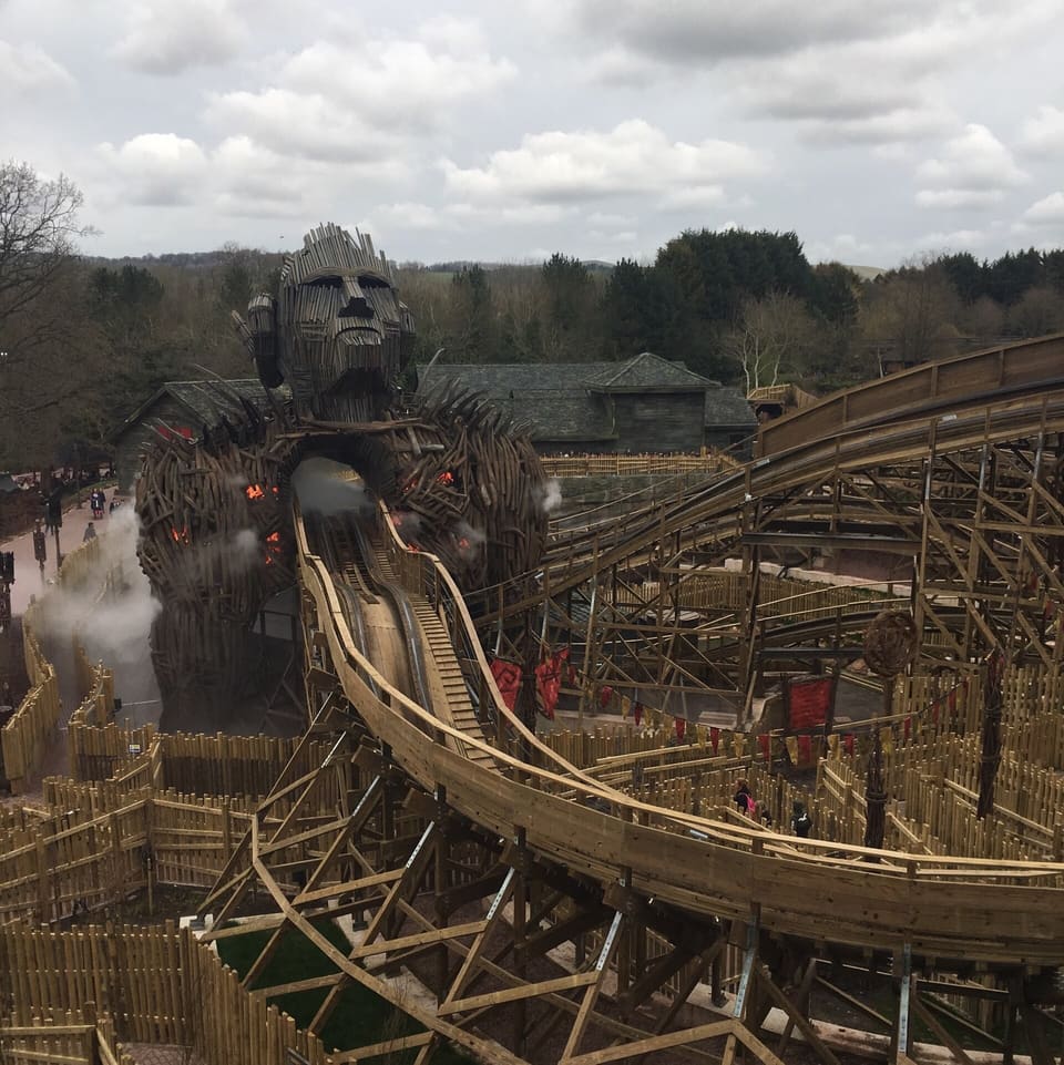 Wicker Man — Wooden coaster with fire-effect pass-throughs, Alton Towers